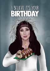 Funny Birthday Card - Cher and Colin Caterpillar - I Believe It’s Your Birthday created by I Draw Stuff