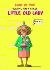 Cheeky Birthday Card - For Her - Little Old Lady created by Bryony Jackson Walters