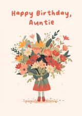 Cute Birthday Card - For Aunt - Flower Girl created by Bellollage
