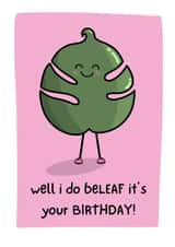 Cute Pun Leaf Birthday Card created by Dinky Dino