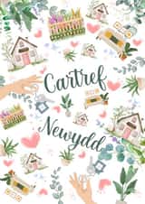 Cute New Home Card - Welsh - Cartref Newydd created by ByNatalieAnne