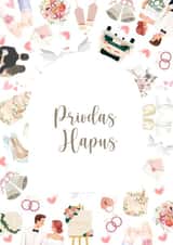 Cute Wedding Card - Welsh - Priodas Hapus created by ByNatalieAnne
