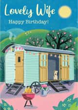 Pretty Birthday Card - For Wife - Outdoors Camping created by Rocket68
