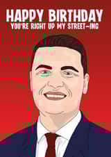 Funny Birthday Card - You're Up My Streeting - Health Secretary Wes Streeting created by Blind Faith