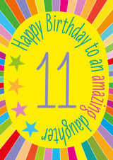 Fun 11th Birthday Card - For Daughter - Colourful Stars created by size3art