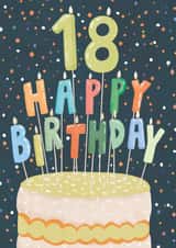 Classic 18th Birthday Card - For Him - Birthday Candles created by Louise Tiler