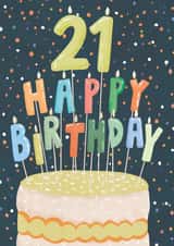 Classic 21th Birthday Card - For Him - Birthday Candles created by Louise Tiler