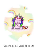 Cute Card for New Baby - Welcome to the World, Little One created by the Kitten and the Bear