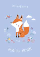 Cute Birthday Card - Fox - Wonderful Woodland Birthday created by Little Stringers