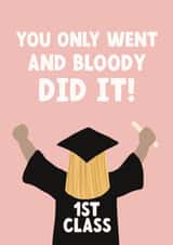 Cute Graduation Card - For Her - 1st Class Degree created by Giddy Kipper