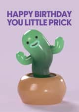 A funny and rude birthday card featuring a derpy cactus. created by @midgar777