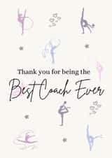 Rhythmic Gymnastics Coach Thank You Card - Thank You for Being the Best Coach created by Fantastic Gymnastics Prints
