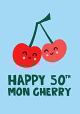 Cute 50th Birthday card - Cherry - Mon cheri created by Lucy Maggie Designs