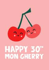 Cute 30th Birthday card - Cherry - Mon cheri created by Lucy Maggie Designs