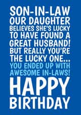 Funny Son-In-Law Card - Awesome In-Laws created by @Cupsie's Creations