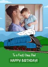 Personalised Birthday Photo Card created by Evie Garnett Designs - Classic Birthday Photo Card - First Class Dad