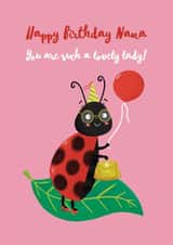 Cute Ladybird Nana Birthday Card created by Hannah Jayne Lewin