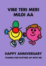 Cute Anniversary Card - Mr. Nonsense and Little Miss Wise - Mr. Men created by Mr. Men