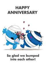 Cute Anniversary Card - Mr. Men - Bumped Into Each Other - Mr. Bump created by Mr. Men