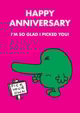 Funny Anniversary Card - Mr Nosey - Mr. Men - So Glad I Picked You! created by Mr. Men