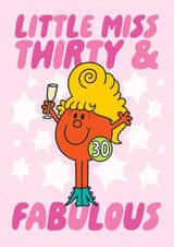 Cute Birthday Card - Little Miss Fabulous - 30th created by Mr. Men