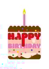 Cute Birthday Card - Fun Birthday Cake created by Dicky Bird