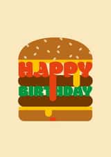 Arty Birthday Card - Fun Birthday Burger created by Dicky Bird