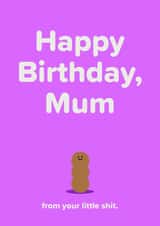 Cute Birthday Card for Mum (from your little shit) created by Seb Sells