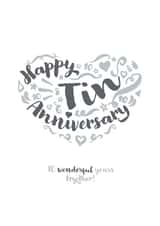 Classic Tin Anniversary card - for your significant other or a special couple created by Fatchair Print