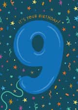 Bold and Colourful Boys 9th Birthday Card created by The Pattern Press