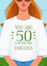 Cute birthday card for 50th birthday created by Albina Uvarova 