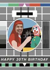 Personalised Birthday Photo Card created by Larry the Match - 30th Retro Birthday Personalised Photo Card 22180