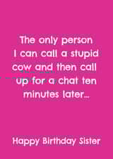 Stupid Cow - Funny Sister Birthday Card created by @Laura Lonsdale Designs