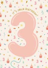 Cute Birthday Card for a Little 3 Year Old created by The Pattern Press