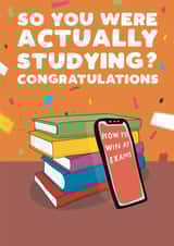 Funny exam congratulations card - leaving - exam congratulations created by Pickled Prints