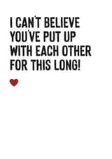 Funny anniversary card for couple - Put up with each other for this long created by Purple Tree Designs