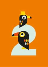 Cute Birthday Card - 2nd - Toucans created by Dicky Bird