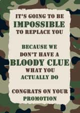 Funny Military Card - Promotion - Camouflage Design created by Jolly Ginger Cards