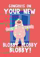 Nostalgic New Home Card - Mr Blobby - Congrats created by Lucy Maggie Designs