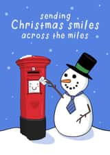 Cute Christmas Card - Christmas Smiles Across the Miles - Tell them ‘I Miss You’ created by Running with Scissors