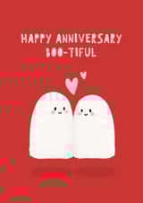 Happy Anniversary Boo-tiful cute ghosts card created by Giddy Kipper