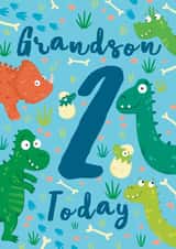 Grandson 2 Today Dinosaur 2nd Birthday Card created by Hannah Jayne Lewin