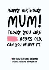 Funny Mum Birthday Card - Old Joke Card - Birthday Card For Mum - Oldie created by Silly Billy