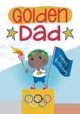 Funny Birthday Card - Olympic Gold Dad - You Deserve A Medal created by Presents Felt