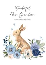 Birth of a new grandson cute rabbit design created by Katie Phythian Design
