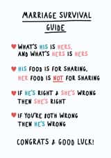 Congratulations Card - Wedding Day - New Couple - Funny Wedding Card created by Silly Billy