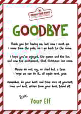 Elf On The Shelf Goodbye Card - For Kids - Funny Elf Leaving Letter created by Neil Thurlwell