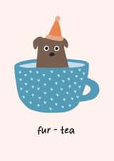 Cute 30th Birthday Card - Dog Fur Tea - Dog Pun created by @hollielonglanddesigns