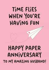 Cute 1st Wedding Anniversary Card - For Husband - Paper Anniversary created by Stuck Shop Gifts