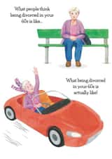 Funny Divorce Card - Divorced In Your 60's - For Her created by Mind Over Letter